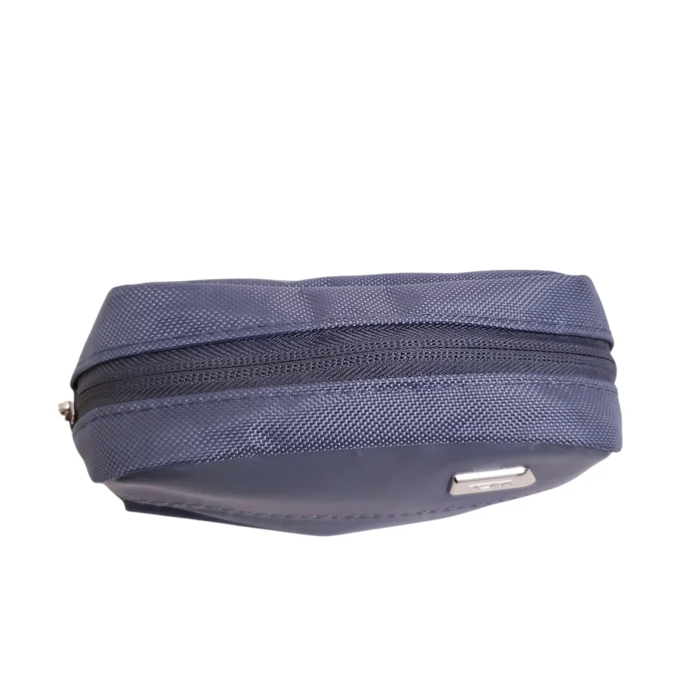TUMI Gray Nylon Zippered Pouch Travel Suitcase Luggage Organization 5” x 7”